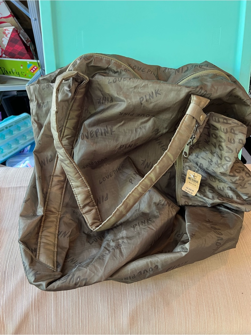 NEW PINK Victoria's Secret Duffel Bag in Olive